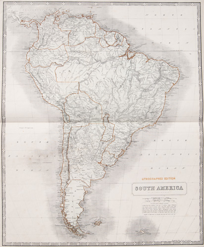 south america antique map 1849